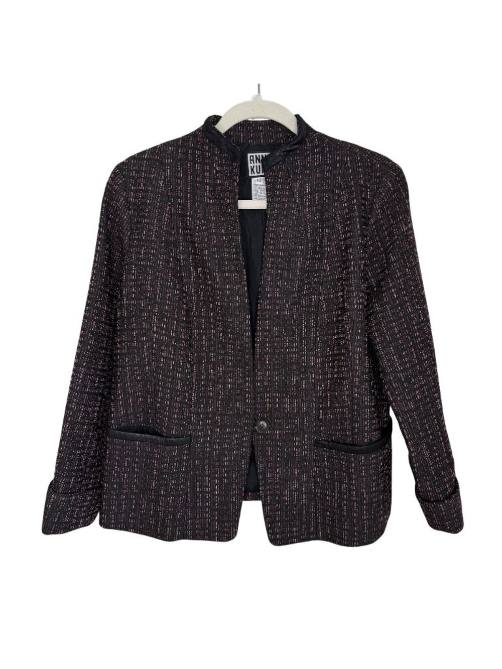 Anni Kuan Tweed Black Blazer, 12